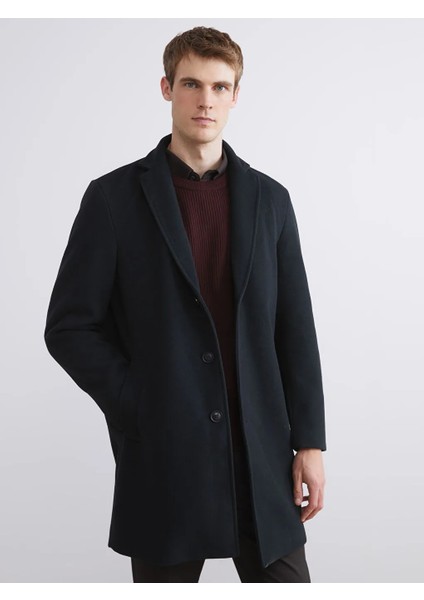 Southblue Yeşil Standart Kalıp Ceket Yaka Erkek Kaşe Kaban