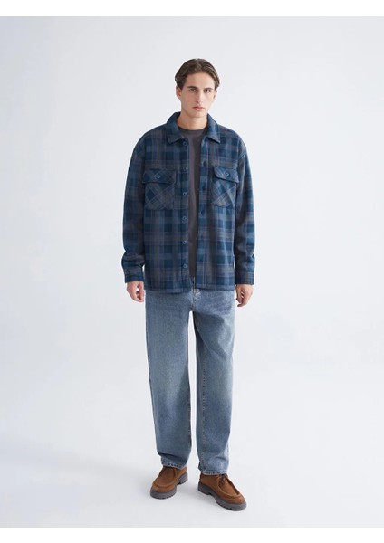 Xsıde Petrol Rahat Kalıp Uzun Kollu Ekose Erkek Gömlek Ceket fiyatları