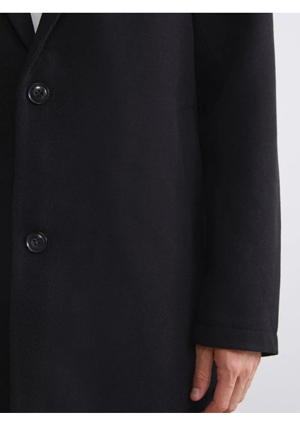 Lcw Vision Siyah Standart Kalıp Erkek Kaşe Kaban modelleri