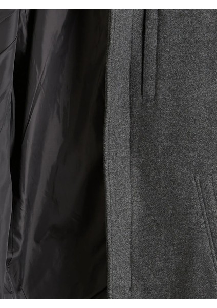 Lcwaıkıkı Classic Antrasit Büyük Beden Standart Kalıp Dik Yaka Erkek Kaşe Kaban fiyatları