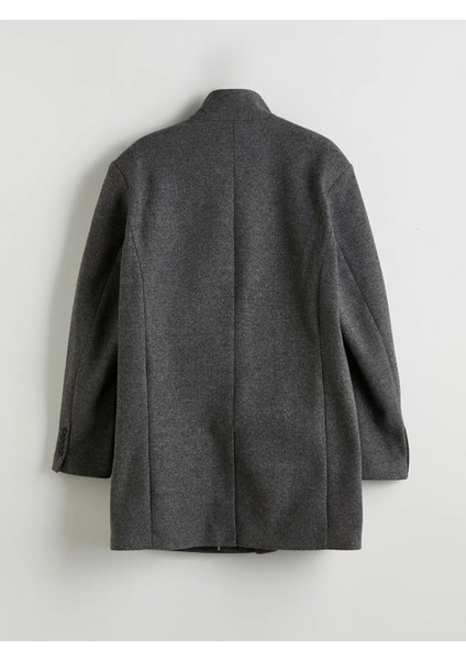 Lcwaıkıkı Classic Antrasit Büyük Beden Standart Kalıp Dik Yaka Erkek Kaşe Kaban modelleri