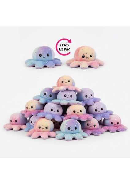 Atakids Mod Değiştiren Sevimli Peluş Ahtapot Oyuncak - Anahtarlık - Çanta Süsü