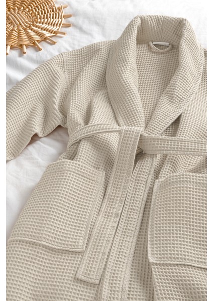 %100 Pamuk Unisex Waffle Pike Bornoz - Yüksek Su Emici & Yumuşak Şal Yaka Bornoz modelleri