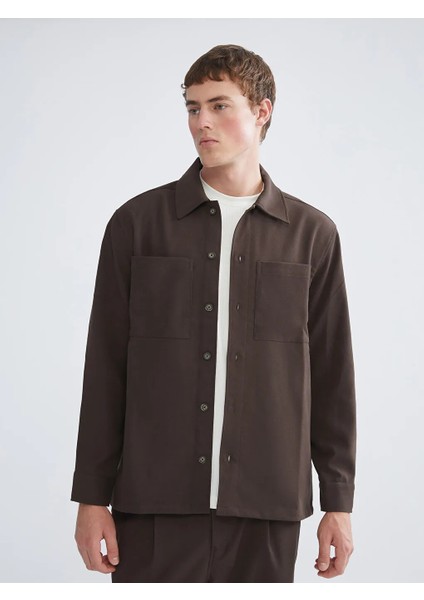Xsıde Kahverengi Rahat Kalıp Uzun Kollu Kadife Erkek Gömlek Ceket fiyatları