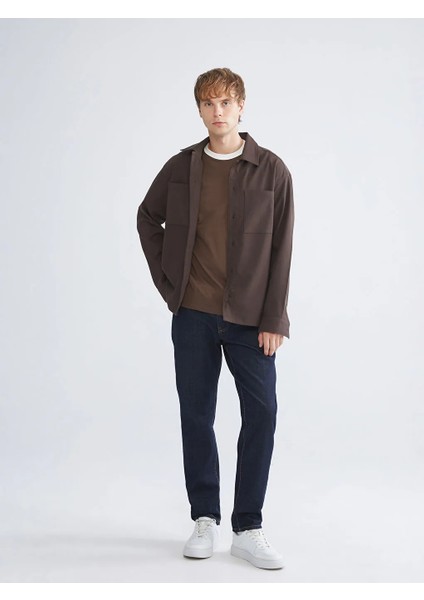 Xsıde Kahverengi Rahat Kalıp Uzun Kollu Kadife Erkek Gömlek Ceket fırsatları