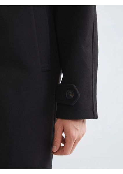 Lcw Vision Siyah Standart Kalıp Erkek Kaşe Kaban fırsatları