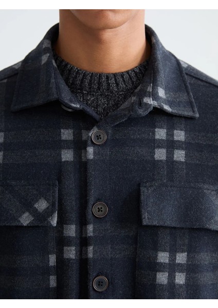 Lcw Vision Antrasit Regular Fit Uzun Kollu Ekose Erkek Gömlek Ceket modelleri