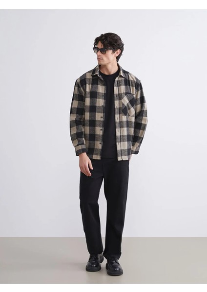 Xsıde Bej Rahat Kalıp Uzun Kollu Ekose Erkek Oduncu Gömlek Ceket fiyatları