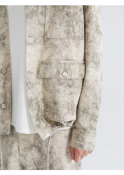 Xsıde Gri Rahat Kalıp Uzun Kollu Gabardin Erkek Gömlek Ceket modelleri