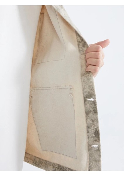 Xsıde Gri Rahat Kalıp Uzun Kollu Gabardin Erkek Gömlek Ceket fırsatları