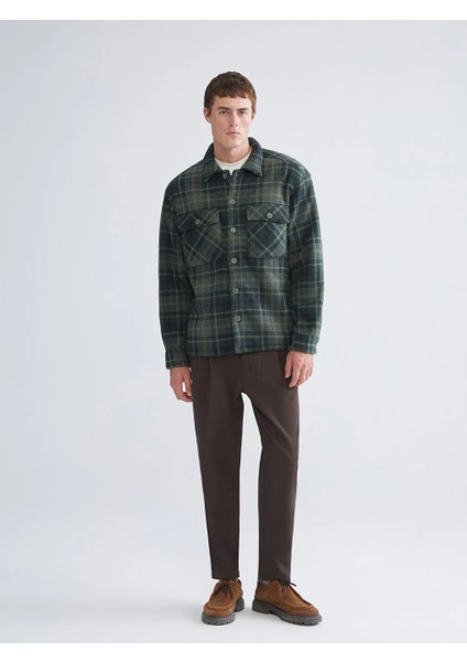 Xsıde Yeşil Rahat Kalıp Uzun Kollu Ekose Erkek Gömlek Ceket fiyatları