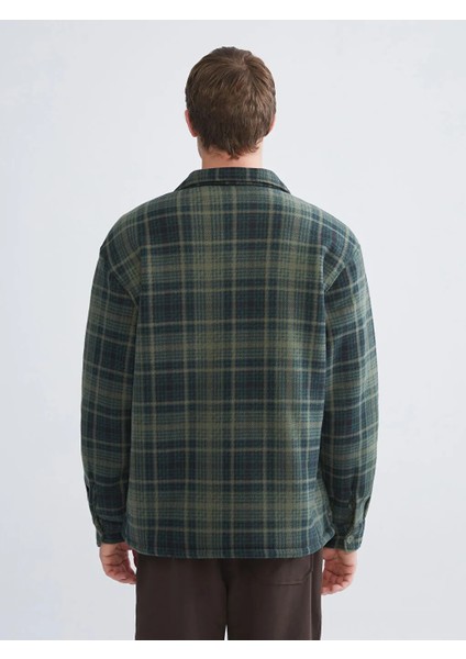 Xsıde Yeşil Rahat Kalıp Uzun Kollu Ekose Erkek Gömlek Ceket fırsatları