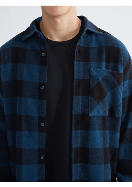 Xsıde Petrol Rahat Kalıp Uzun Kollu Ekose Erkek Oduncu Gömlek Ceket modelleri