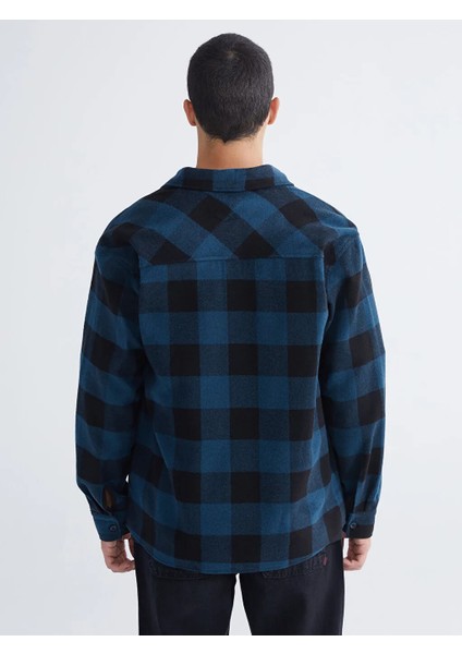 Xsıde Petrol Rahat Kalıp Uzun Kollu Ekose Erkek Oduncu Gömlek Ceket fırsatları