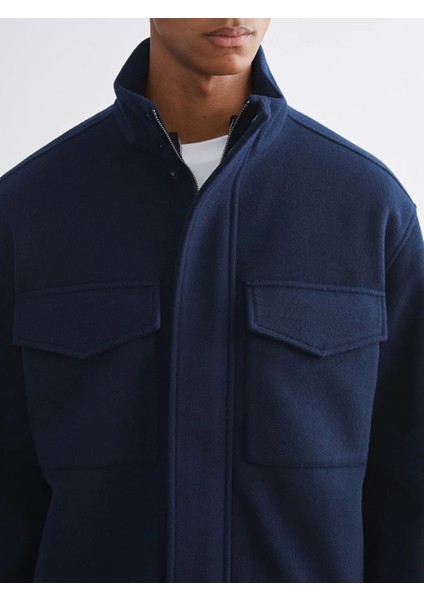 Lcw Vision Lacivert Rahat Kalıp Dik Yaka Erkek Kaşe Kaban modelleri