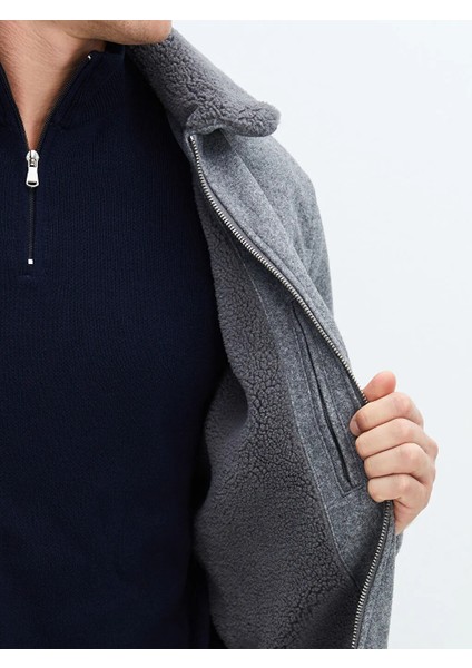 Lcw Vision Antrasit Standart Kalıp Gömlek Yaka Erkek Kaşe Mont fırsatları