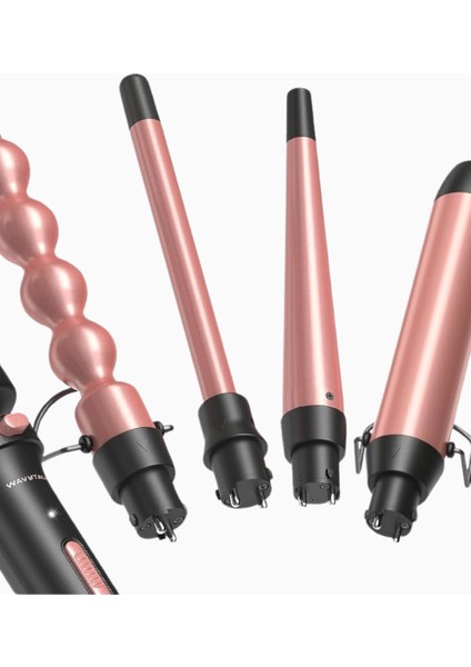 5’i 1 Saç Maşası Seti, Termal Fırça & Seramik, Gül Altını fırsatları