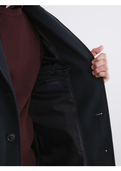 Southblue Yeşil Standart Kalıp Ceket Yaka Erkek Kaşe Kaban fırsatları