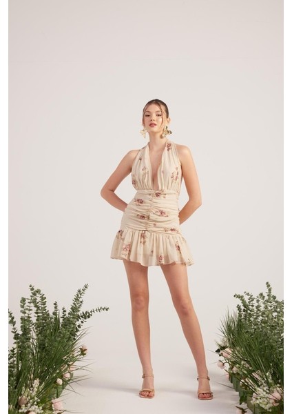 Yake Store Yolanda Elbise Bej modelleri