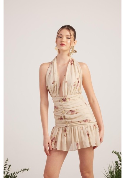 Yake Store Yolanda Elbise Bej fırsatları