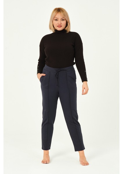 Hardal Rengi Üç Iplik Pileli Cepli Pamuklu Kadın Büyük Beden Eşofman Altı fiyatları