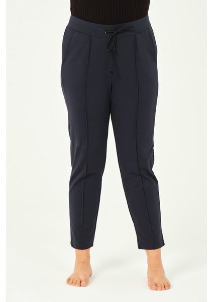 Hardal Rengi Üç Iplik Pileli Cepli Pamuklu Kadın Büyük Beden Eşofman Altı modelleri