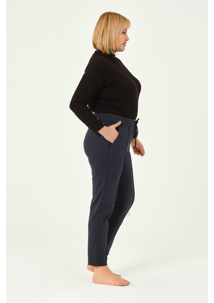 Hardal Rengi Üç Iplik Pileli Cepli Pamuklu Kadın Büyük Beden Eşofman Altı fırsatları