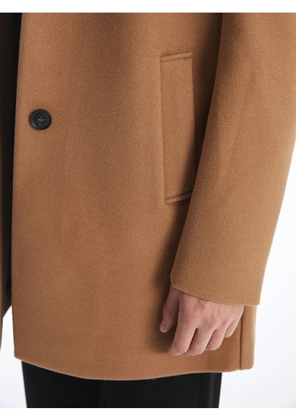 Lcw Vision Kahverengi Standart Kalıp Ceket Yaka Erkek Kaşe Kaban modelleri