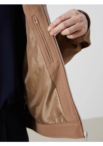 Lcw Vision Kahverengi Standart Kalıp Gömlek Yaka Erkek Kaşe Mont fırsatları