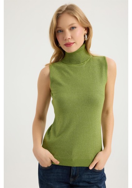 Simli Balıkçı Yaka Triko