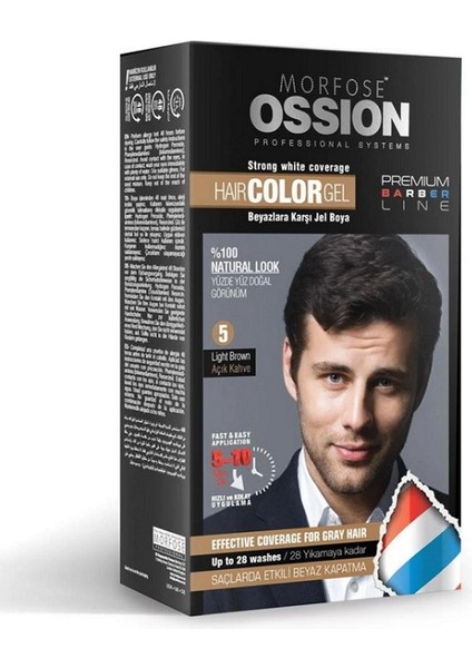 Ossıon Men Jel Saç Boyası No:5 Açık Kahve 40ML