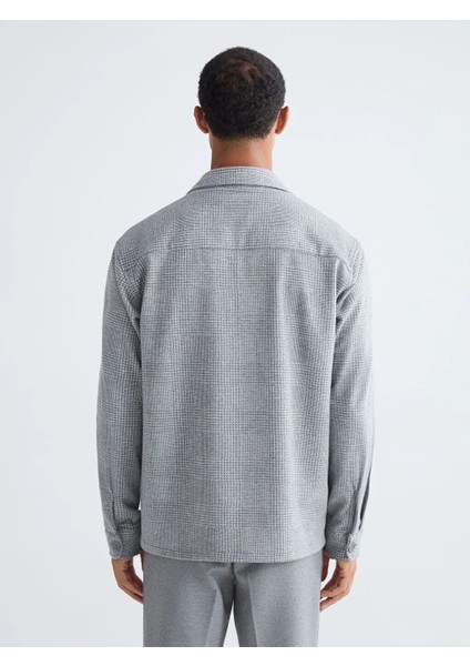 Lcw Vision Gri Regular Fit Uzun Kollu Ekose Erkek Gömlek Ceket fırsatları