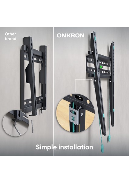 Fm2-B Sabit Tv Duvar Askı Aparatı | 32″-65″ Led/lcd/oled | Maks. 50 kg | Siyah fiyatları