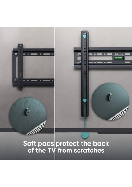 Fm2-B Sabit Tv Duvar Askı Aparatı | 32″-65″ Led/lcd/oled | Maks. 50 kg | Siyah modelleri