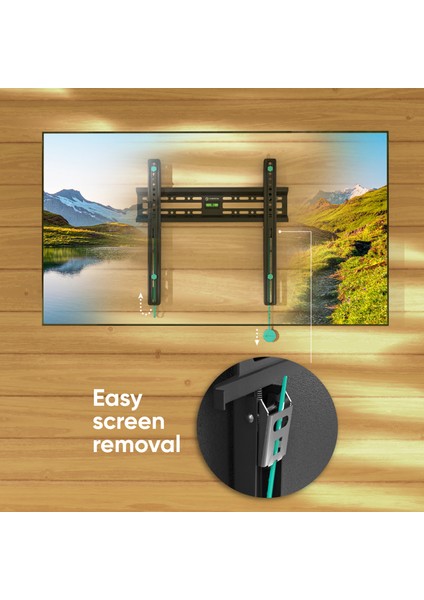 Fm2-B Sabit Tv Duvar Askı Aparatı | 32″-65″ Led/lcd/oled | Maks. 50 kg | Siyah