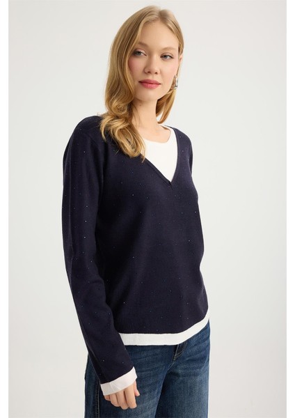 Renkli Damla Taşlı Triko modelleri