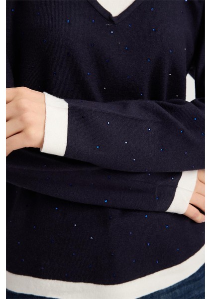 Renkli Damla Taşlı Triko fırsatları