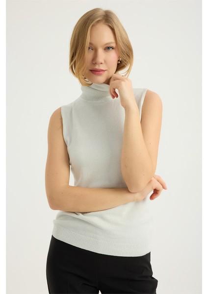 Simli Balıkçı Yaka Triko