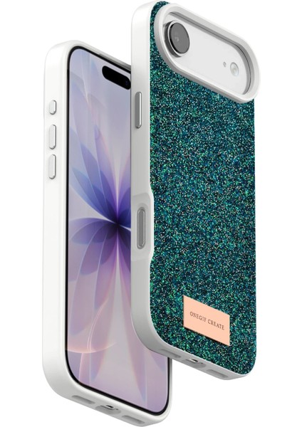 OMR02 Apple iPhone 17 Air Bright Simli Kapak - Koyu Yeşil