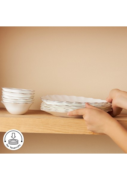 Florina Gold Opal Cam 26 Parça 6 Kişilik Kahvaltı Takımı indirimleri