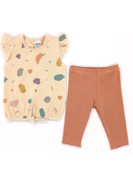 Kaşkorse Desenli Tişört Patiksiz Alt Takım