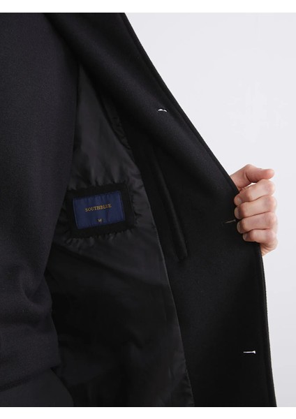 Southblue Siyah Standart Kalıp Erkek Kaşe Kaban fırsatları