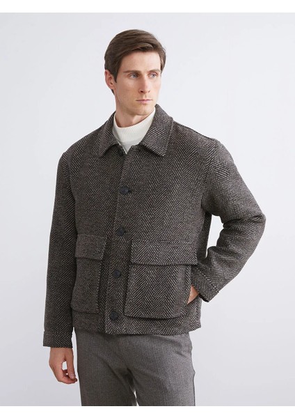 Lcw Vision Kahverengi Standart Kalıp Erkek Kaşe Kaban