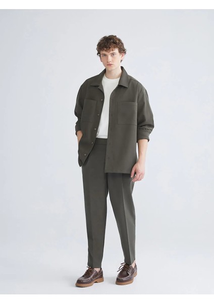 Xsıde Haki Rahat Kalıp Uzun Kollu Kadife Erkek Gömlek Ceket fiyatları