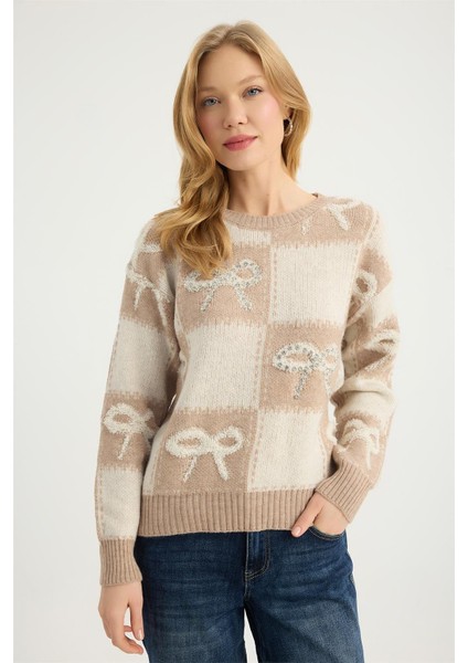 Renkli Taşlı Triko