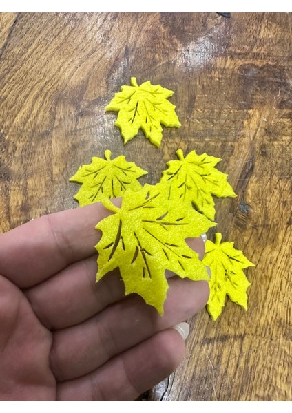 5 Adet Sarı Keçe Yaprak Arma Seti 5x5 cm indirimleri