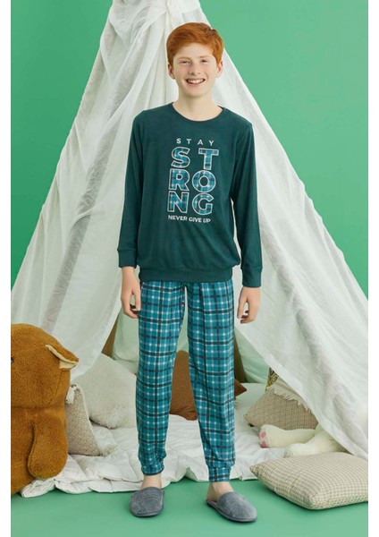 Erkek Çocuk Termal Pijama Takımı 240885 Petrol