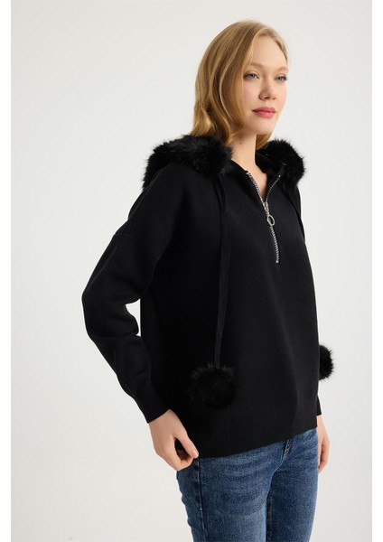 Peluş Yakalı Triko modelleri