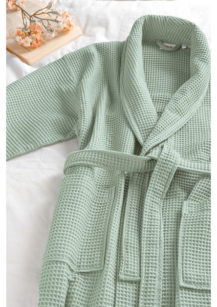 %100 Pamuk Unisex Waffle Pike Bornoz - Yüksek Su Emici & Yumuşak Şal Yaka Bornoz modelleri