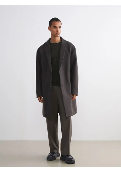 Lcw Vision Kahverengi Standart Kalıp Erkek Kaşe Kaban modelleri